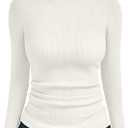 LILLUSORY Womens Turtleneck Ribbed Sweaters Pullover Tops Long Sleeve Winter Clothes 2025 (Small, White)
