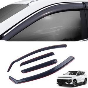 4 Pieces in-Channel Extra Durable Rain Guards Fit for 2024-2025 Hyundai Kona,Window Deflectors,Window Visors (Smoke Black)