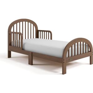 Graco Olivia Toddler Bed (Hazelnut) - GREENGUARD Gold Certified, Includes Safety Guardrails, Fits Standard Crib & Toddler Mattress, Stylish Arched Design