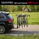 Bike Rack for Car, Truck, SUV, Tilting Foldable Bike Rack with 2 Inches Hitch and Adjustable Cradles, 4 Bike Hitch Rack, Up to 165 LBS, Double Lock Design, Black