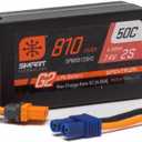 Spektrum 7.4V 810mAh 2S Smart G2 50C LiPo: IC2, SPMX812SH2