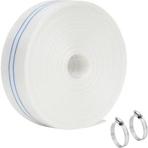 Pool Backwash Hose 1.5 IN 50 FT, Pool Sump Pump Hose for Drain Water Discharge and Transfer, Sump Filter, Reinforced PVC with 2 Clamps