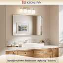 Keonjinn Brushed Nickel Bathroom Light Fixtures, 4-Light Vintage Vanity Lights for Mirror with Frosted Glass Shades, UL Listed E26 Base Reversible Vanity Lighting Fixtures for Wall(Bulbs Not Included)