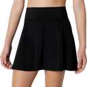 Amazon Essentials Girl's Active FormFlex Buttery Soft Athletic Golf Tennis Skort with Built-in Shorts (Black) X-Small