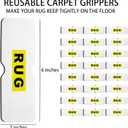 Rug Pad Grippers for Hardwood Floors & Tiles - No Damage Washable & Reusable, Double-Sided Non Slip Strong Adhesive Rug Pads Keep Corners Flat (24)
