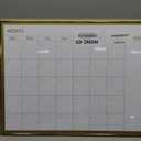 Gold Dry Erase Calendar Whiteboard for wall-18 x24,Portable Aluminum Frame,Magnetic Calendar White Board,Wall Planner Dry Erase Board for Office, Kitchen, School, Home-GG-4560
