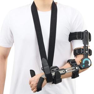 Jewlri Hinged ROM Elbow Brace with Hand Grip, Post OP Elbow Brace with Sling Stabilizer, Arm Injury Recovery Splint Support for Post-Op, Surgery Recovery, Fracture Rehabilitation, Left
