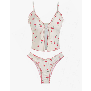 Seamoly Gingham Bowknot Decor Smocked Ruffles Tie Front Tankini Set, Size: Medium