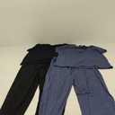 Ekouaer 2 pack Pajama Sets for Womens Jogger Pants Pjs Short Sleeves Lounge Set Soft Sleepwear with Pockets (X-Large, Black and Navy Bule)