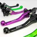 Dirt Bike CNC Pivot Black Brake Clutch Levers Adjustable Compatible with KX450 2019-2023 | KX450X 2021-2023 | KX450SR 2022-2023 | KX250 2021-2024 | KX450F 2019-2022 (Purple)