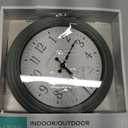 La Crosse Clock 433-3020 8-inch Indoor/Outdoor Sage Green Quartz Wall Clock with Temperature, Small