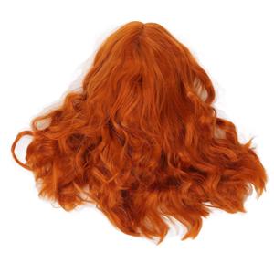 Gucagle Wig Heat Versatile Orange Curly Wig with Air Bangs for Halloween Concerts Theme Parties Weddings Dates