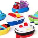 Bathtub Floating Bath Toys(6PCS),Baby Soft Bath Time Boat Toys,Bathtub Learning Water Toys and Bathroom Toys for Toddlers