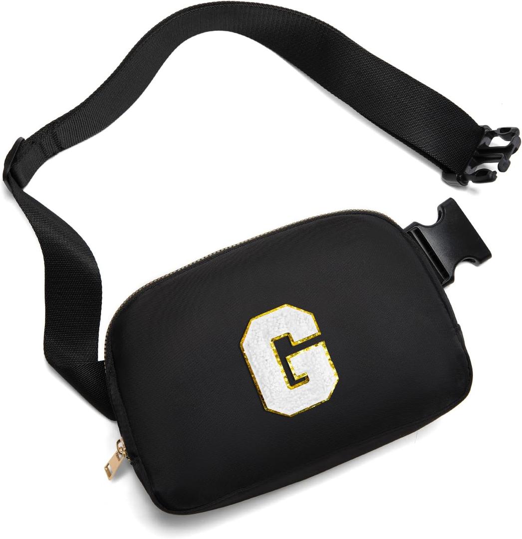 2025 Graduation Gifts for Her Women Girls,Personalized Belt Bag Waist Packs Trendy Fanny Pack Crossbody Bags,Initial White A,Cream Bag