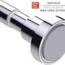 BRIOFOX Shower Curtain Rod 43-73 Inches, Rustproof and Non-Slip Spring Tension Rod for Window or Bathroom, Polished 304 Stainless Steel
