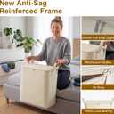 Higher Cotton and Linen Canvas Storage Bags with Reinforced Handles 2 Pack