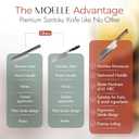 MOELLE Premium Teak Wood Damascus Santoku Knife 7 Blade - VG10 Japanese Damascus Steel 67 Layers, 60+ HRC - Danish Design Kitchen Knife with Elegant Gift Packaging