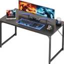 PRAISUN 47 X 24 Inch Computer Desk with Deeper Desktop, Gaming Office Writing Work Desk for Home Office, Study, Bedroom, Work from Home, Metal Frame, Black