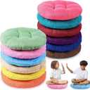 Fumete 12 Pcs 16 Inch Round Floor Cushions for Kids and Toddlers, Flexible Seating Classroom Furniture Floor Pillow for Home, Daycare, Preschool, Yoga and Meditation (Elegant), 16 x 16 x 3.6 inches