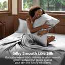 CozyLux Satin Sheets Cal King Sheet Set - 4 Piece Silky California King Sheets, Luxury Light Grey Bed Sheet Set with Smooth and Soft Microfiber, Includes 1 Fitted Sheet, 1 Flat Sheet and 2 Pillowcases