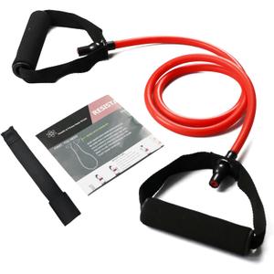 Resistance Bands with Handles, Single Resistance Bands, Exercise Bands with Handles, for Resistance Training, Physical Therapy, Home Workouts, Fitness, Pilates (red-20lbs)