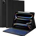 BQSS for iPad Pro 13-inch Case with Keyboard (M5/M4, 2025/2024), 7 Colors Detachable Backlit Keyboard for iPad Pro 13, Flip Stand Case with Pencil Holder, Auto Sleep/Wake, Multi-use Mode, Black