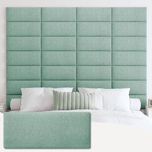IFNOW Wall Mounted Headboard, Peel and Stick Panels, Grass Green, Queen
3D Soundproof Acoustic Padding, Reusable and Removable, Tufted fabric Bed Headboard, for bedroom (9 Panels, 10" x 24")