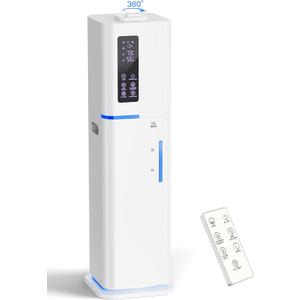 Zeova 10L/2.64Gal Humidifiers for Bedroom, Top Fill Quiet Ultrasonic Cool Mist Humidifier Large Room, Covers 550ft², 60H Runtime, 24H Timer, 3 Mist Modes Humidifiers for Home, Office, Plants, White
