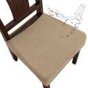 Genina Waterproof Seat Covers for Dining Room Chair Covers Waterproof Dining Chair Covers (4 PCS-Rear-gapped, Khaki)