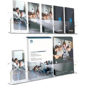 Garvee 2PCS Clear Acrylic Wall Mount Brochure Magazine Holder, 22", Rounded Edge, Adjustable Slot with Magnetic Brass Bolts