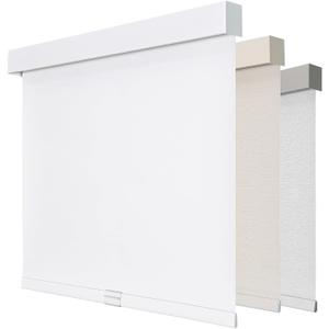 Joydeco 100% Blackout Roller Shades (Pro), Free-Stop Cordless Blinds for Windows, UV Protection, Natural Woven Blinds for Home and Office, Light-Proof Aluminum Cover (28" W x 75" H, White)