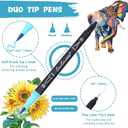 200 Colors Dual Tip Markers Brush Pens Set, Fine & Brush Tip Art Marker for Adult Coloring Book No Bleeding, Artist Colored Pen for Drawing Calligraphy Journal Doodling Lettering Note Taking