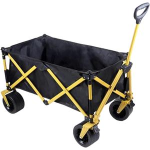 Larger Capacity Folding Camping Garden Beach Trolley Heavy Duty Wagon Cart Outdoor Shopping Utility Trolley (C 105 * 50 * 90cm)