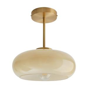 Qufute mid Century Ceiling Light Milk Glass Ceiling Light fixtures Glassshade Gold Modern Semi Flush Mount Ceiling Light, Globe Glass Ceiling Lamp Hallway Dining Room Kitchen