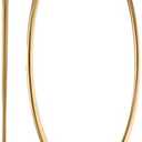 Amazon Essentials Yellow 18K Gold Plated Stainless Steel Flattened Hoop Earrings (70mm)
