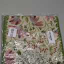 Spring Botanical Elegant Table Runner with Floral Jacquard Pattern Decorative Dining Table Decor with Delicate Green Lace Edging 12 x 82 Inch