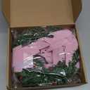 Retrowavy 12 Pcs Christmas Kitchen Cabinet Wreaths with Ribbon 3.94 Inch Mini Christmas Wreath Small Kitchen Xmas Decor for Window Door (Pink, Classic Style)