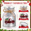 Domensi 6 Pcs Christmas Flower Vases for Table Centerpieces Bulk 5.12 Inch Rustic Metal Galvanized Flower Buckets with Bow Farmhouse Buffalo Plaid Xmas Milk Can Jug for Kitchen Dining Table Decor