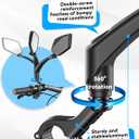Bicycle Mirror for Handlebars 360 Adjustable and Rotatable, Wide E Bike Mirror Handlebar Mount with Long Arm, Safe HD Bike Rear View Mirror for Scooter, Motorcycle, Foldable Ebike Accessory Left 1PCS