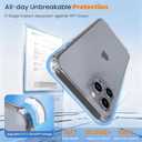 2 x DEERLAMN Clear Case for iPhone 12 Pro Max 6.7-Inch, [Not Yellowing] [Anti-Scratch] 8ft Multi-Drop Protection Slim Clear Phone Case with Shockproof Bumper, Clear