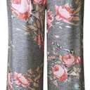 Gracyoga Women's Comfy Pajama Pants Wide Leg Lounge Palazzo Yoga Pants Stretch Casual Floral Print Fold Waist Pants (L)