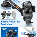 Car Phone Holder[Military-Grade 360Suction Cup]Phone Holders for Your Car Universal Accessories Air Vent Dashboard Windshield Phone Mount Automotive Cradles Fit for Dash Mounting Kits iPhone