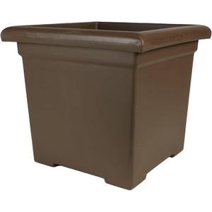 The HC Companies Accent Square Plant Pot w/Drainage - Classic Planters for Outdoor Plants & Indoor Plants - Lightweight & UV-Resistant Square Planter Box (15.5, Chocolate, Pack of 1)