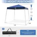 VINGLI 8x8 ft Pop Up Canopy Tent, Outdoor Foldable Portable Canopy for Camping, Patio, Easy Up Gazebo with Carry Bag Slant Legs