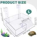 PINVNBY Hanging Turtle Basking Platform Adjustable Floating Turtle Dock with Guardrail and Ramp Acrylic Transparent Basking Platform for Aquatic Turtles Tortoise Tank Accessories Decor (Large)