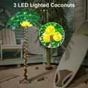 Lighted Palm Tree 5FT 208 LED Artificial Palm Tree Decor with Lighted Coconuts for Outdoor Light up Fake Tree with USB & Adapter for Indoor Outside Patio Christmas Hawaiian Tiki Bar Decoration