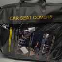 RISINGSTAR Silverado Sierra Faux Leather Seat Covers, Fit for 2014-2018 Chevy Silverado GMC Sierra 1500 and 2015-2019 2500HD 3500HD Crew Cab(Full Set, Black&Gray)