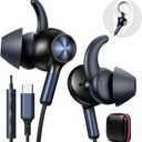 APETOO Wired Ear Buds Running USB-C Headphone w/Anti Fall/Hurt Wingtips for Outdoor/Indoor, Hands-Free Call, Pure Stereo Bass, Noise Isolating in-Ear Earbuds for iPhone 17 16/iPad/Galaxy S25/Android