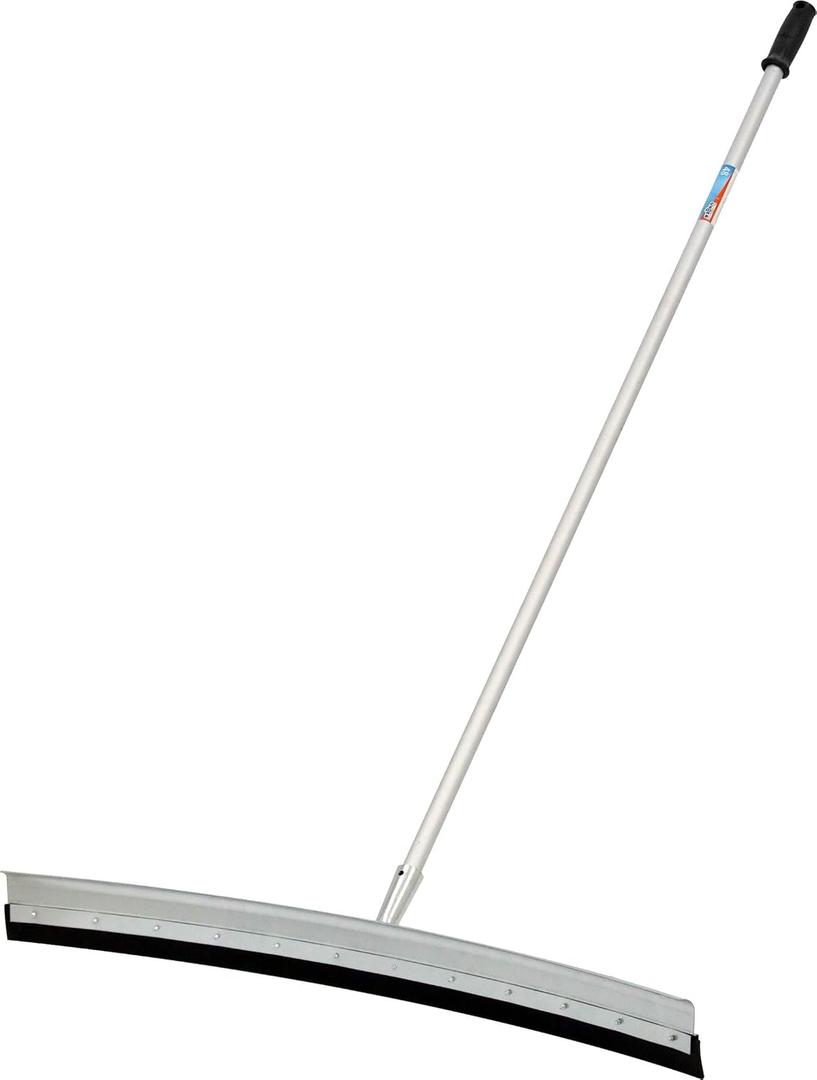 Unger Professional AquaDozer Max Kit, 36 Smooth Surface Curved Floor Squeegee and 48 Dual End Pole, Rubber Blade Scrubber and Broom for Concrete, Asphalt, and Tough Cleaning Jobs