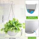 Eccliy Hanging Planters, Set of 16 Pcs Plastic Hanging Pots White Flower Plant Pots Baskets Hanging Chains Drainage Plugs Water Barrier with Small Garden Tools Set for Outdoor Indoor Home Garden